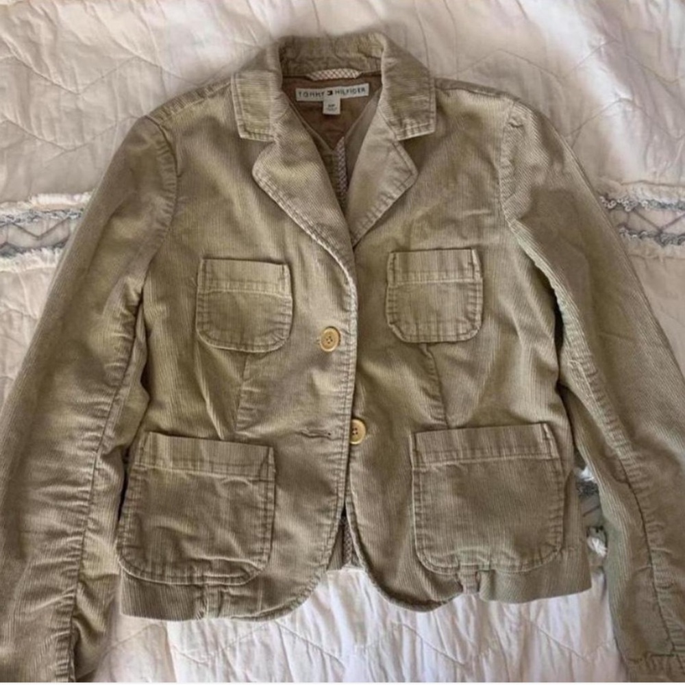 Tommy Hilfiger Women's Beige Corduroy Blazer